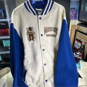Death Row Records Blue and White Varsity Jacket